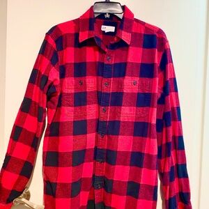 Gap Red Black Long Sleeve Flannel Shirt
